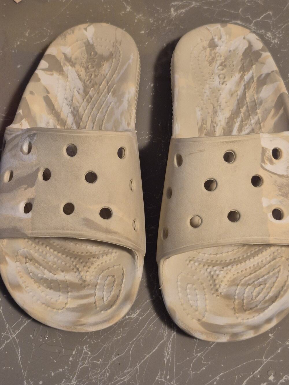 Crocs Classic Marble Slides, Size 6